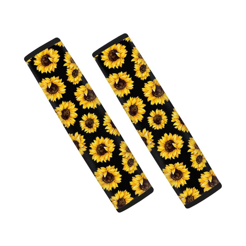 FOR U DESIGNS 2 PCS Auto Seat Belt Cover Sunflower Shoulder Seatbelt Pad for Adults Youth Kids Toddlers, for Car, Truck, SUV, Airplane, Backpack Straps - Image 1